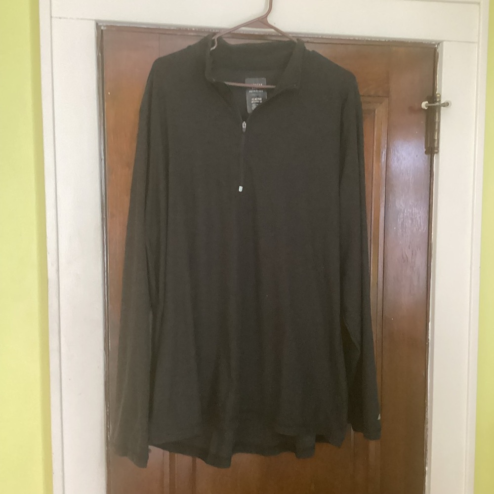 American Eagle Outfitters Charcoal Quarter-Zip Pullover with thumb holes